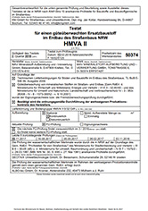 HMV-Asche MAV Erftstadt: Testat granova®